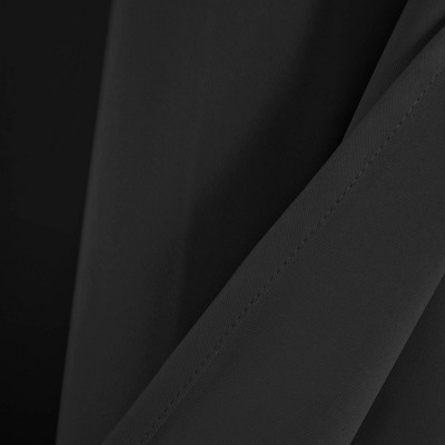 Black Insulated Polyester Blackout Grommet Curtain Panels, 52"W x 95"L