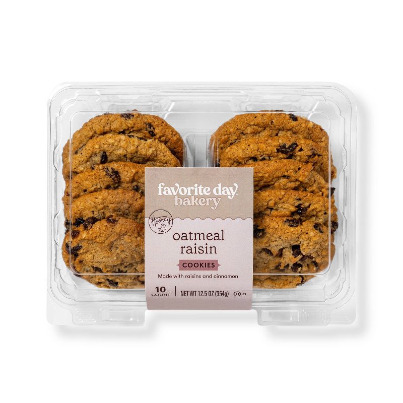 Oatmeal Raisin Cookies - 10ct/12.5oz - Favorite Day&#8482;, 1 of 5