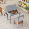 Costway Kids Table and Chair Set Wood Activity Study Desk w/ Storage Drawer Hook - 4 of 4