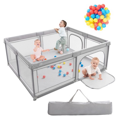 Child Baby Playpen Activity area with Gate Safety mats & Play Balls Play Panel 