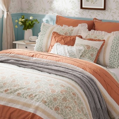 California King Blue Cotton Reversible Comforter Set