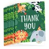 Big Dot of Happiness Jungle Party Animals - Safari Zoo Animal Birthday Party or Baby Shower Thank You Cards (8 count) - 2 of 4