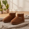Bebe Women’s Boots - Cozy Women's Shoes, Microsuede Ankle Boots with Faux Fur Lining, Rhinestone Logo - 3 of 4