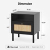 Angel Sar Rattan Night Stand Set 2, Boho Black Nightstands Set of 2 - 4 of 4