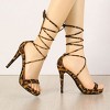 Allegra K Women's Platform Stiletto Heels Lace Up Sandals - 2 of 4