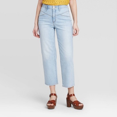 straight fit cropped jeans