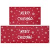 17x29In+17x47In Kitchen Rugs and Mats Sets of 2 Washable Non Slip Kitchen Mats Christmas Decorative Red Runner Rugs Throw Floor Mats Runner - 2 of 4