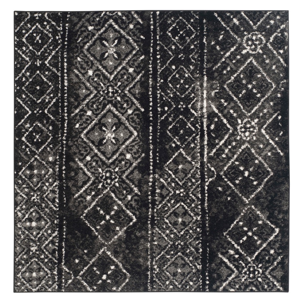 4'x4' Square Rilynn Area Rug Black/Silver - Safavieh