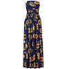 Women Strapless Maxi Boho Vintage Summer Beach Floral Print Hawaiian Party Long Dress - 4 of 4
