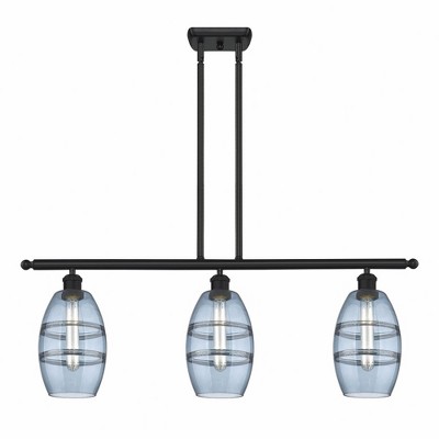Vaz - 3 Light Stem Hung Island In Industrial Style-8.63 Inches Tall and 36 Inches Wide