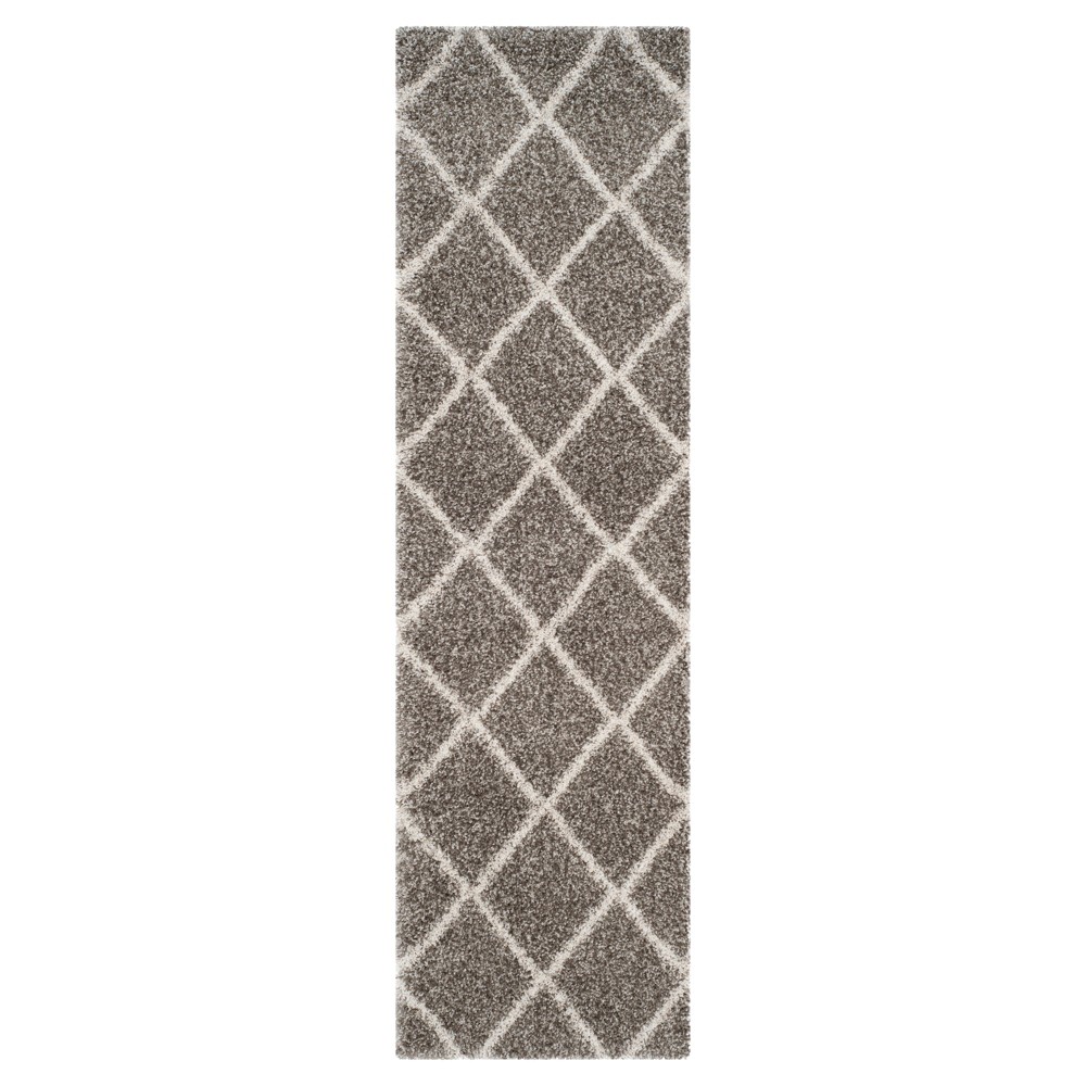 2'3inx10' Runner Hudson Shag Rug Gray/Ivory - Safavieh