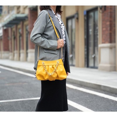 MKF Collection Shoulder Bag Ruched Chain Minimalist, Marvila | MKF Collection by Mia K - Cognac — фото 3