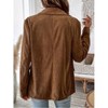 Clearlove Women Corduroy Blazer Jackets Fall Notched Lapel Long Sleeve Work Office Coats - 4 of 4