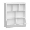 Kids Bookshelf and Toy Storage, 3-Tier Wooden Toy Storage Unit with Shelves and Compartments, Freestanding Kids Bookcase for Playroom, Bedroom - 4 of 4