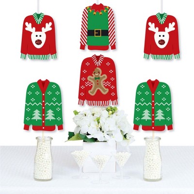 Big Dot of Happiness Ugly Sweater - Sweater Decorations DIY Holiday and Christmas Party Essentials - Set of 20