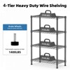 SEVOBAL Utility Storage Shelves Storage Shelving Steel Heavy Duty 4-Tier Utility Shelving Unit Steel Organizer Wire Rack, Black, 29.5"*13.7"*47.2" - 4 of 4