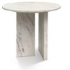 NicBex Natural Marble Small Coffee Table, Genuine Marble Round End Table, Stone Side Table for Living Room,17.7" Nightstand with Semi-Polished Surface - 3 of 4