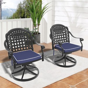 PAGED Metal Patio Dining Chairs Set of 2 Outdoor Swivel Chair with Breathable Fabric for Outdoor - 1 of 4