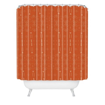 Grace Saona Pattern Terracotta Shower Curtain Orange - Deny Designs