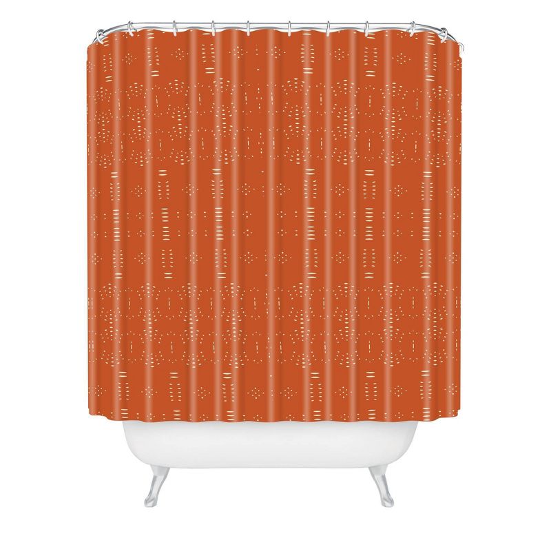 Grace Saona Pattern Terracotta Shower Curtain Orange - Deny Designs, 1 of 5