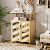 Dcolora Bathroom Storage Cabinet, Freestanding Bamboo Floor Cabinet - 2 of 4