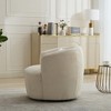 Hrinhom 34.3"W Barrel Accent Chair,Modern Upholstered 360° Swivel Armchair with Metal Base - 4 of 4