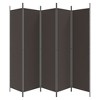 vidaXL 5-Panel Room Divider- 98.4"x78.7"- Durable, Extendable & Foldable Design- Brown Polyester Fabric Screen for Privacy & Sunlight Protection - 4 of 4