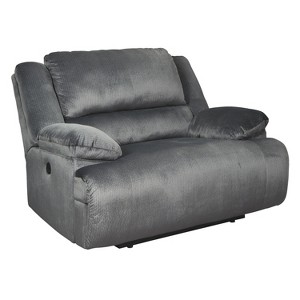 Clonmel Zero Wall Wide Seat Recliner Charcoal Heather Gray - Signature Design by Ashley, Grey Gray
