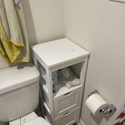 Costway Floor Cabinet Multifunction Bathroom Storage Organizer Rack W/2 ...