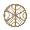 Outdoor Chair and Table Set with Beige Cushion, Light Brown Faux Rattan and Iron Frame for Balcony, Porch or Compact Garden Space-Cuddlewood - 3 of 4