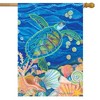 Swimming Sea Turtle Summer House Flag Nautical 28" x 40" Briarwood Lane - 2 of 4
