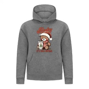 Everyday Kids Christmas Collection Baby It’s Cold Outside Pullover Hoodie – Holiday Sweatshirt - Charcoal Gray - 1 of 1