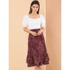 INSPIRE CHIC Women's Chiffon Elastic Waist Ruffle Tiered Flowy Midi Floral Printed Skirts - 3 of 4