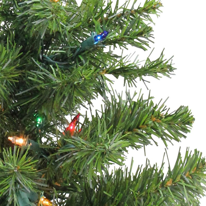 Northlight 2' Pre-Lit Medium Canadian Pine Artificial Christmas Tree- Multi Lights, Green Wire, 4 of 6