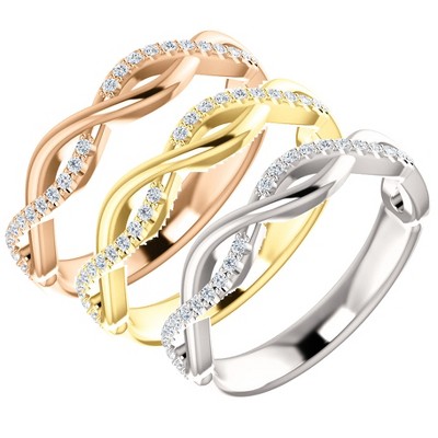 Pompeii3 1/8ct Diamond Infinity Wedding Ring Available in 14k White, Yellow, or Rose Gold