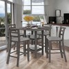 5-Piece Wooden Counter Height Dining table Set with Padded Chairs & Storage Shelf for Dining Room and Kitchen - 3 of 4