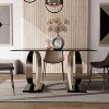 58" Gleneagles Modern Rectangle Glass Top Dining Table - HOMES: Inside + Out: Beveled Edge, Double Pedestal - 3 of 4