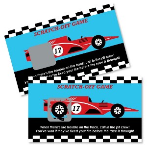 Big Dot of Happiness Let's Go Racing - Racecar - Baby Shower or Race Car Birthday Party Game Scratch Off Cards - 22 Count - 1 of 4