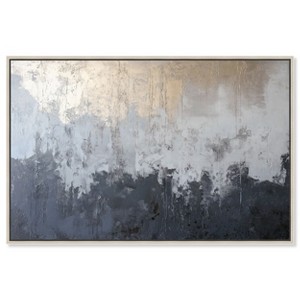 Art Remedy Silvered Layers Blue Abstract Art  Framed - 1 of 4