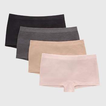 Hanes Girls' Tween Underwear Seamless Boy Shorts Pack, Neutrals, 4-Pack - Colors May Vary