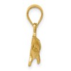 Black Bow Jewelry 14k Yellow Gold Satin & Diamond-Cut 2D Shark Pendant, 20mm (3/4 Inch) - 2 of 4