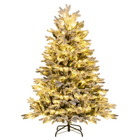 Costway 8ft Pre-lit Hinged Christmas Tree with Remote Control & 9 Lighting  Modes