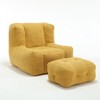 Lyngins Velvet Bean Bag Chairs for kids and Adults,Fluffy Lazy Chairs with Memory Foam and Ottoman for Living Room - 4 of 4