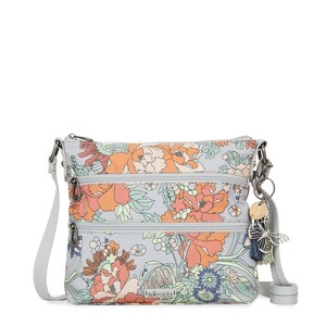 Sakroots Women's Artist Circle Basic Crossbody, Lt Grey Flower Power - 1 of 4