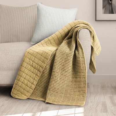 Mills Waffle Ochre Quilted Throw- Levtex Home : Target