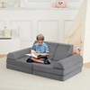 10Pcs Kids Play Couch, Soft Foam Sofa with Machine Washable Cover, Thick Cushion Fort Building Set for Indoor Playroom - 3 of 4