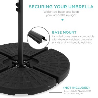 10ft Gray Aluminum Offset Patio Umbrella with Easy Tilt Adjustment
