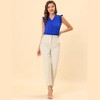 INSPIRE CHIC Women's Ruffled Sleeveless Work Business Vintage Blouses - 3 of 4