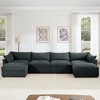 Oversized 146.4" Chenille U-Shaped Modular Sectional Sofa with 2 Storage Ottomans and Storage Drawers under Each Seat, 6-Piece Free combination - 3 of 4