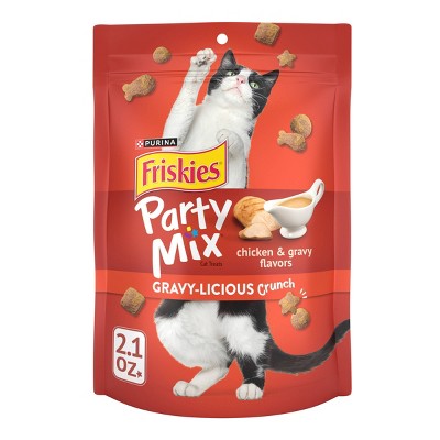 Purina Friskies Party Mix Chicken Gravy-Licious Crunch Crunchy  Cat Treats